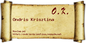 Ondris Krisztina névjegykártya